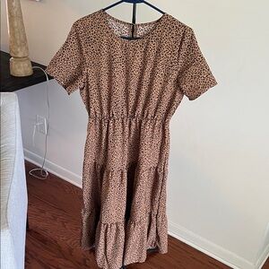 Leopard Print Midi Dress